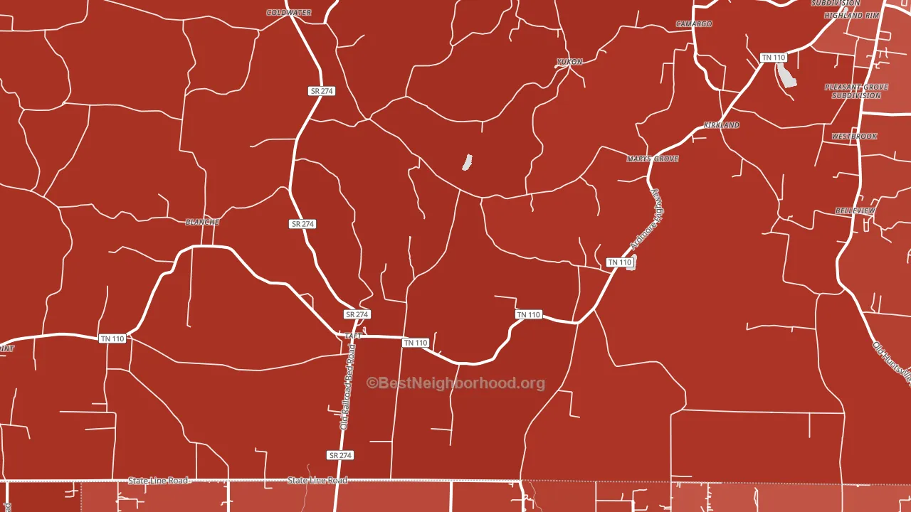38488, TN block-group political-lean map