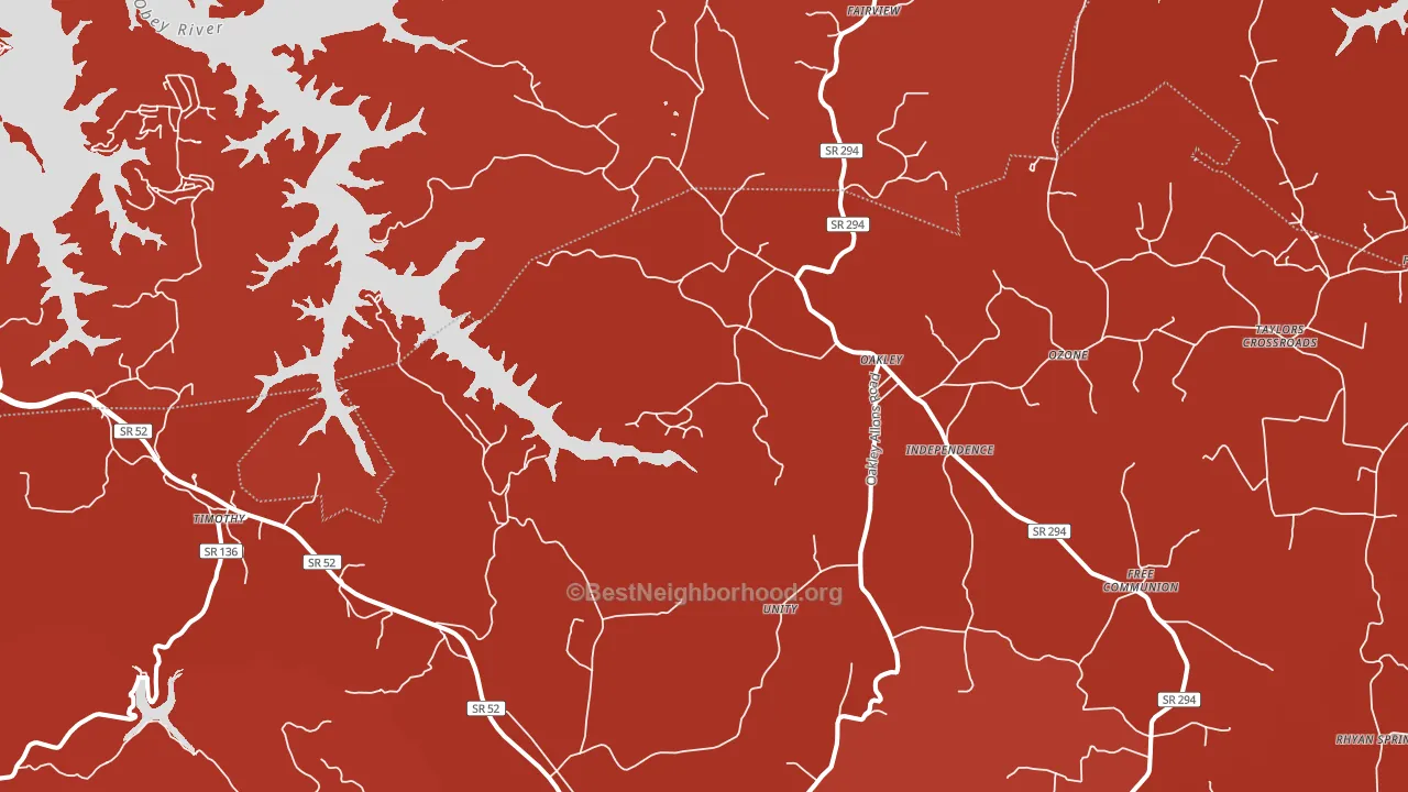 38541, TN block-group political-lean map