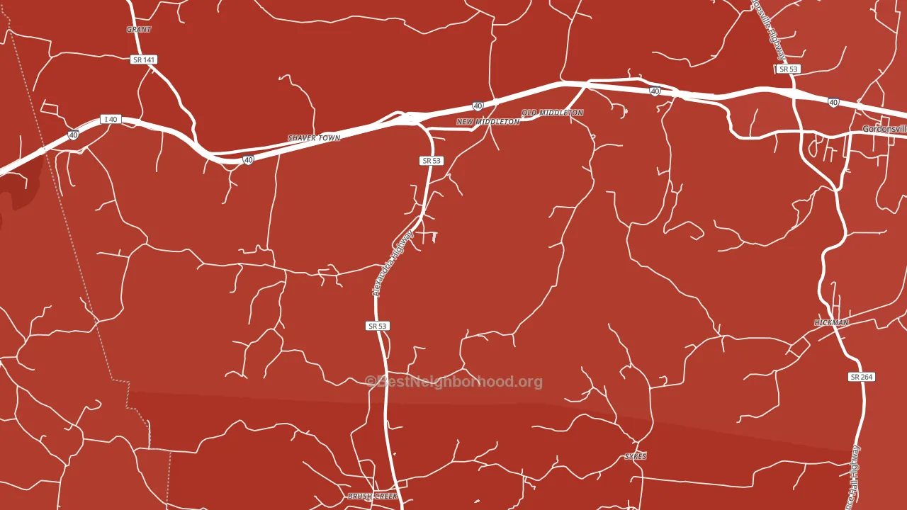 38547, TN block-group political-lean map
