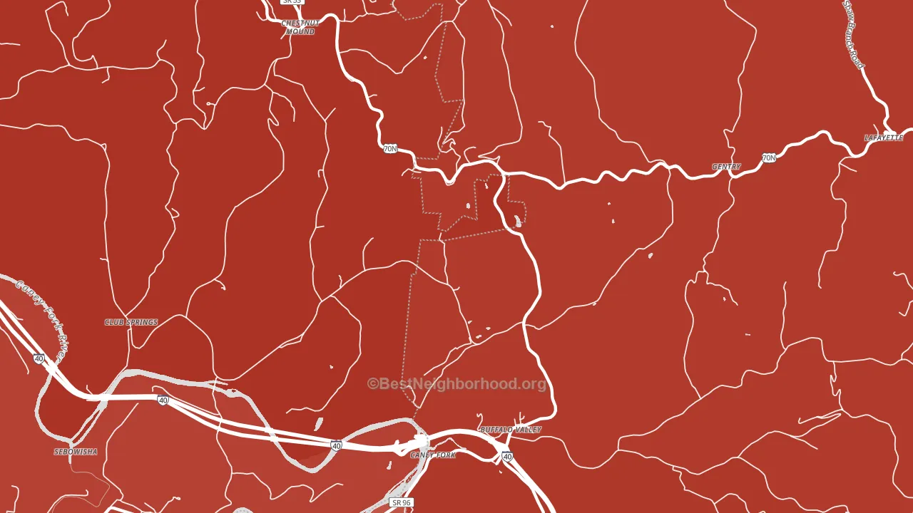 38548, TN block-group political-lean map