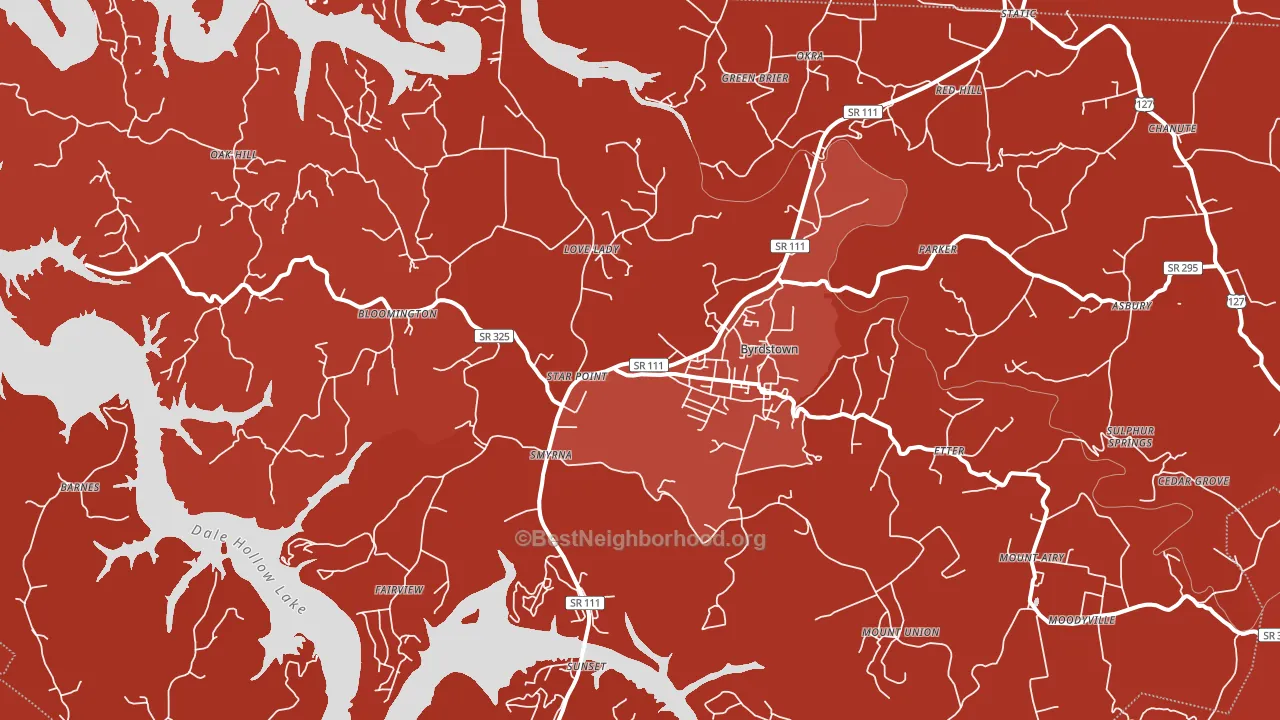 38549, TN block-group political-lean map