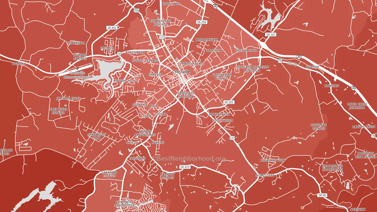 38555, TN block-group political-lean map