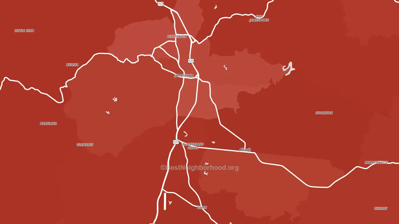38556, TN block-group political-lean map