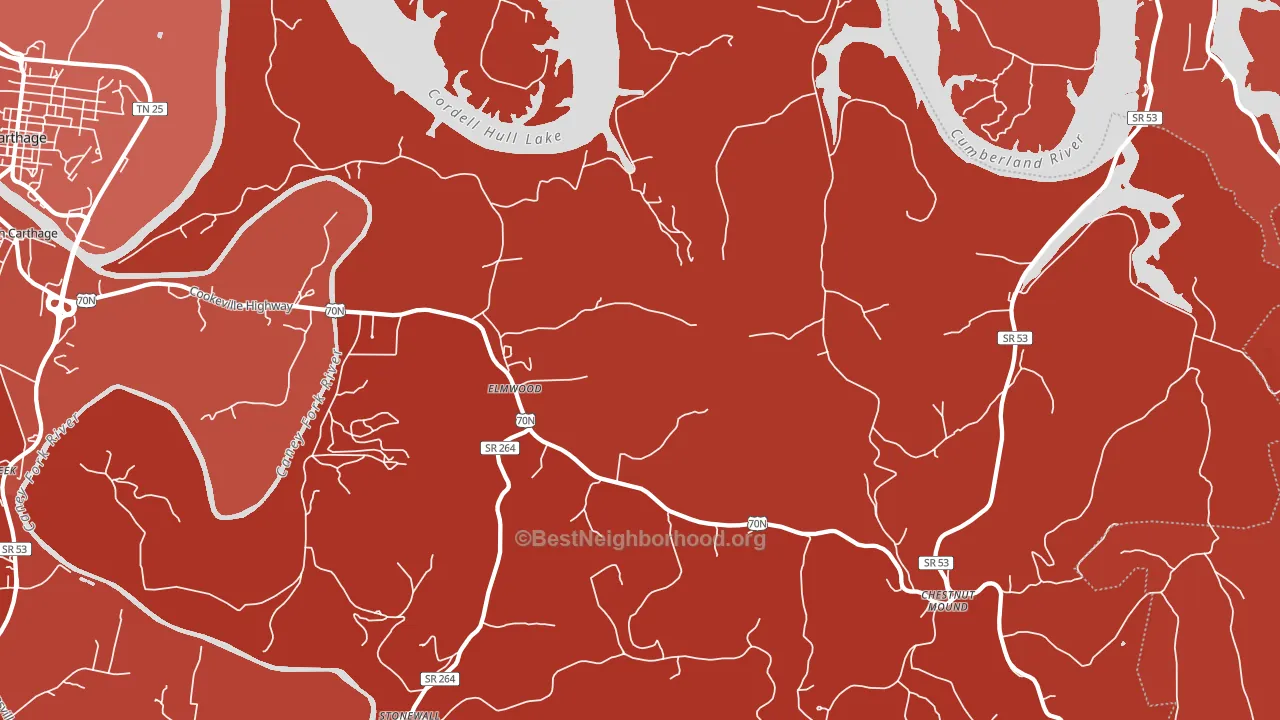 38560, TN block-group political-lean map