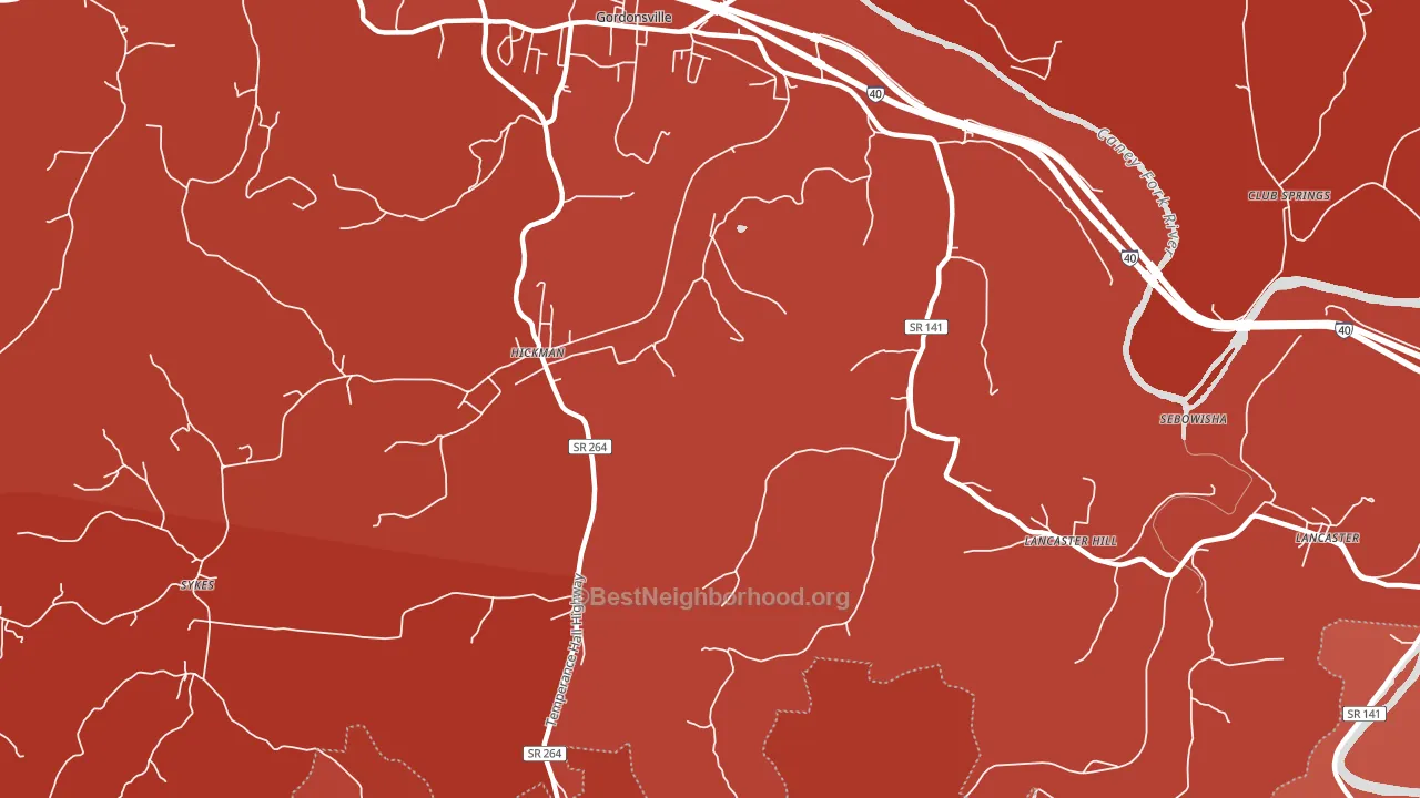 38567, TN block-group political-lean map