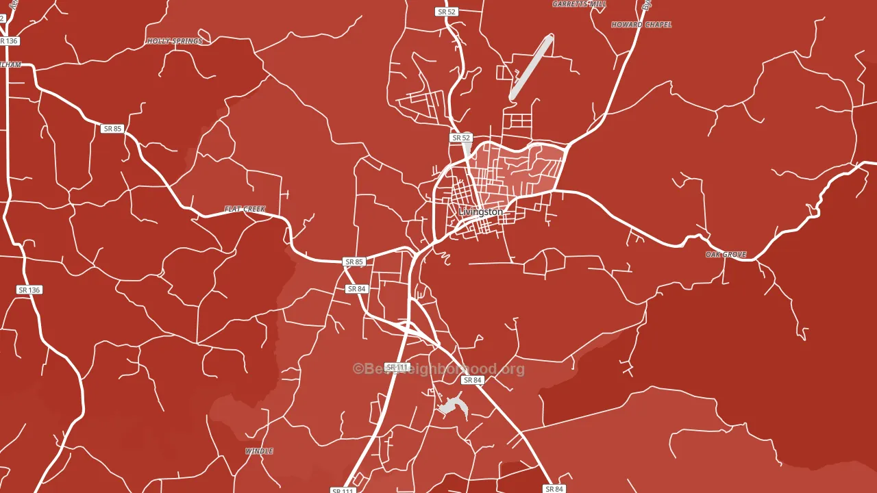 38570, TN block-group political-lean map