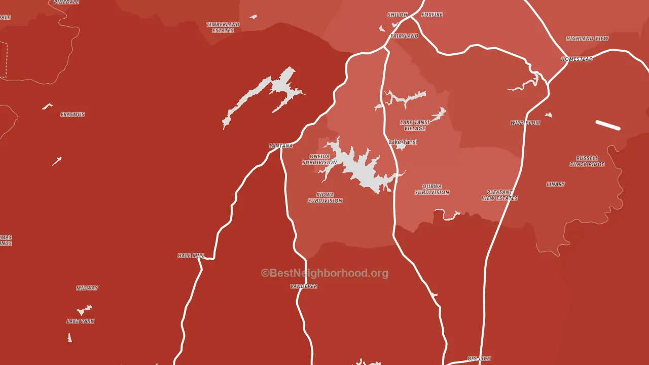 38572, TN block-group political-lean map
