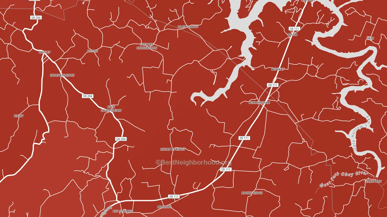 38573, TN block-group political-lean map