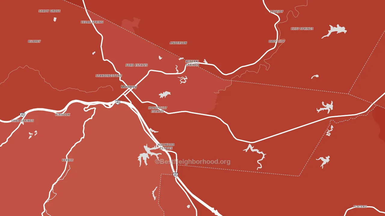 38574, TN block-group political-lean map