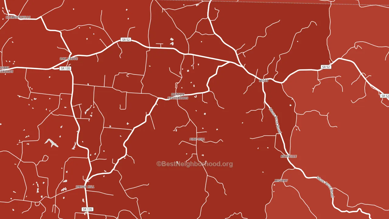 38575, TN block-group political-lean map
