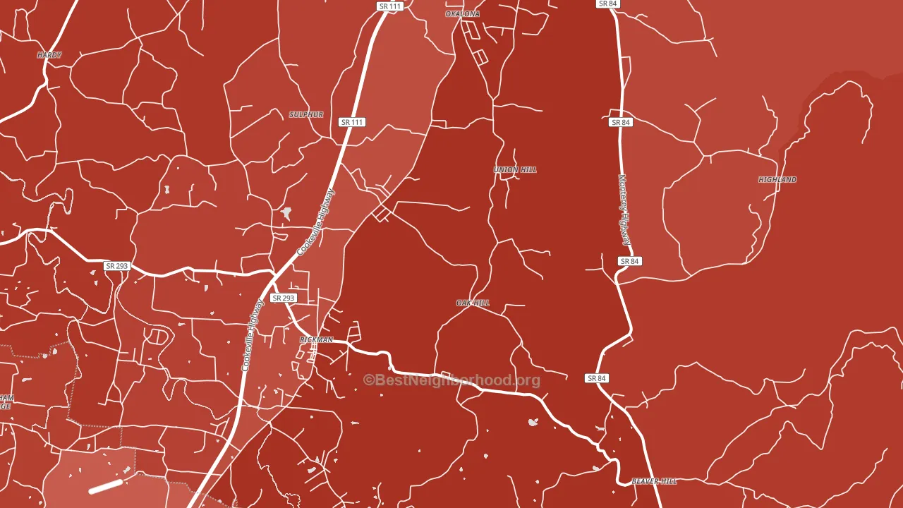 38580, TN block-group political-lean map