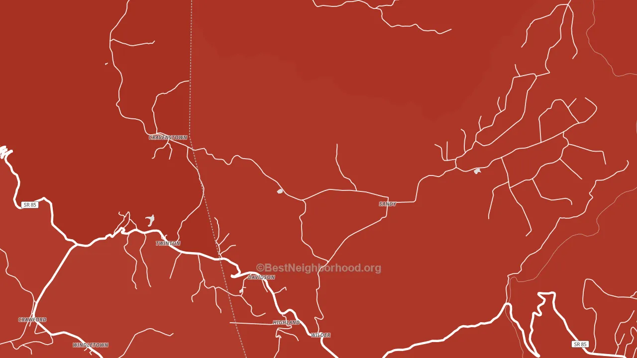 38589, TN block-group political-lean map