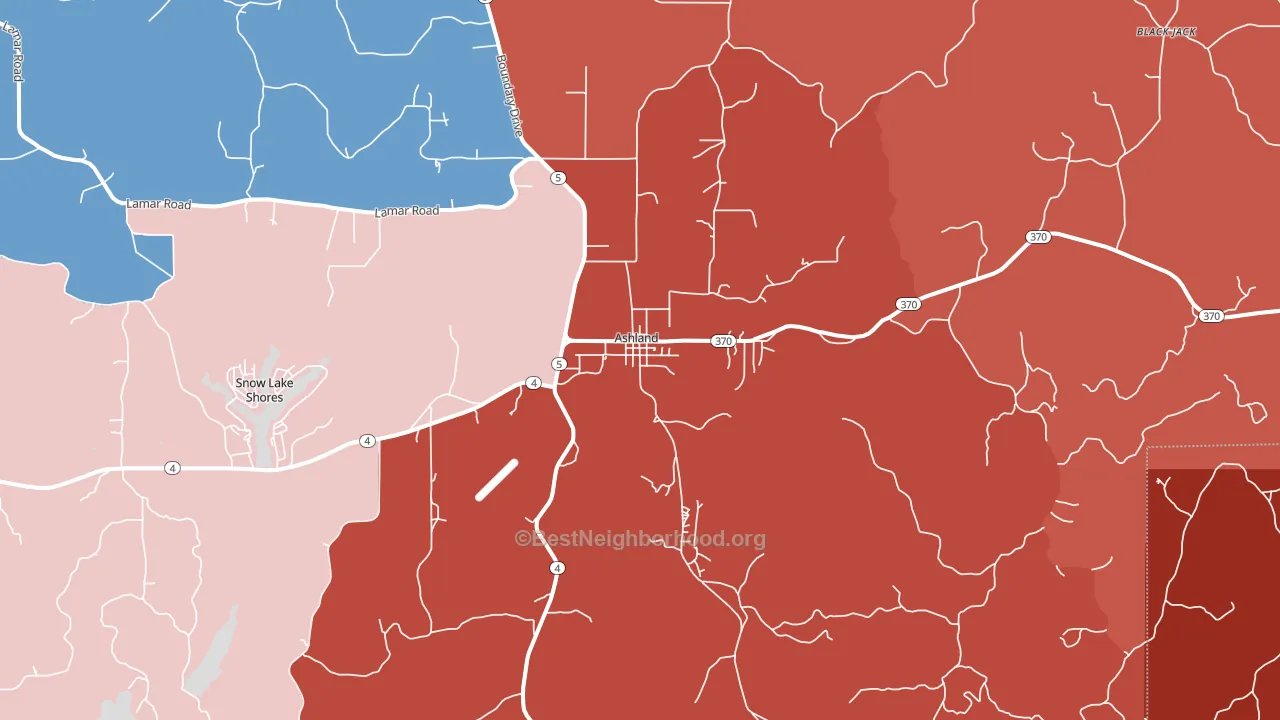 38603, MS block-group political-lean map