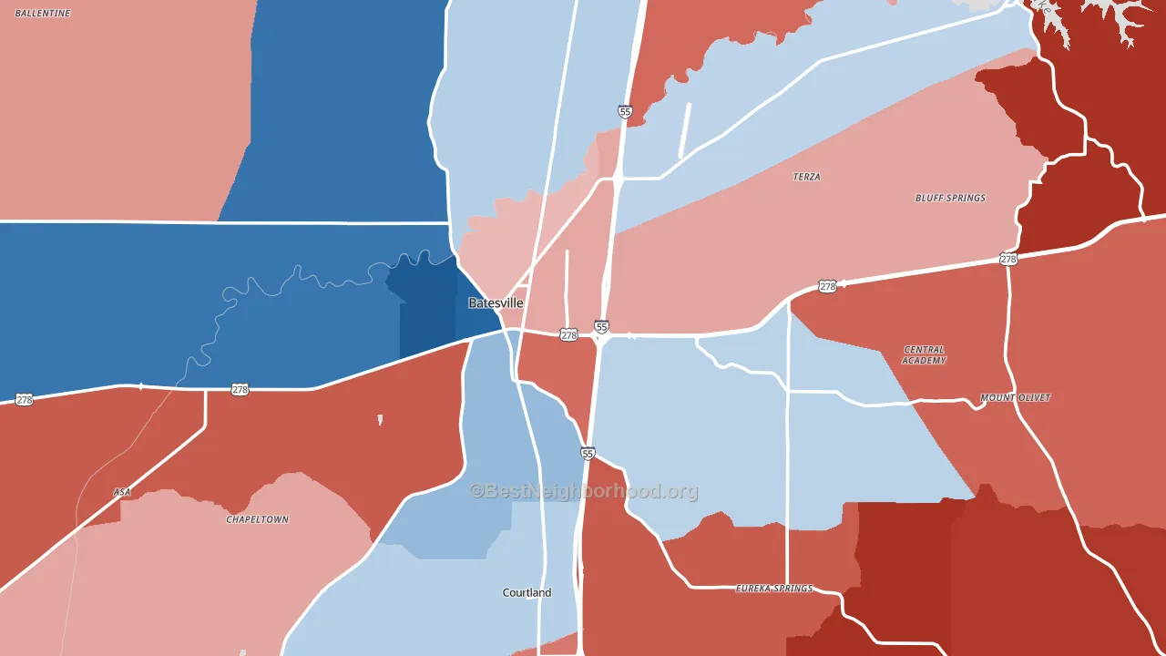38606, MS block-group political-lean map