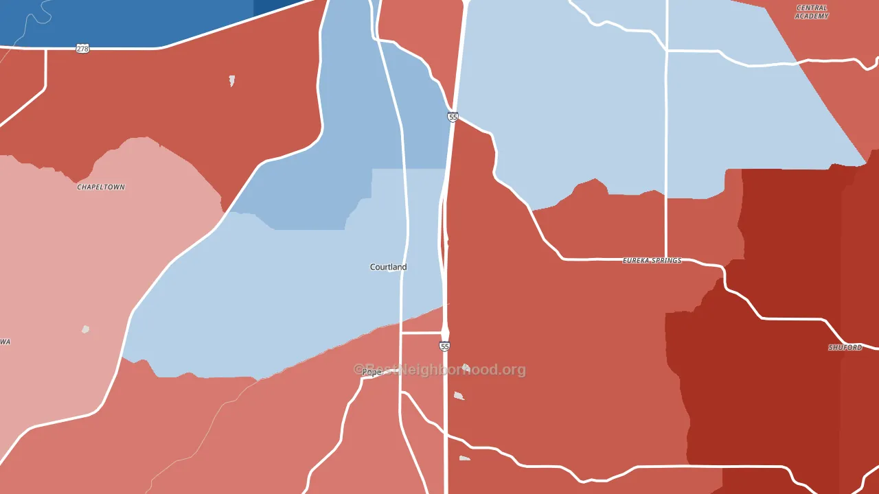 38620, MS block-group political-lean map