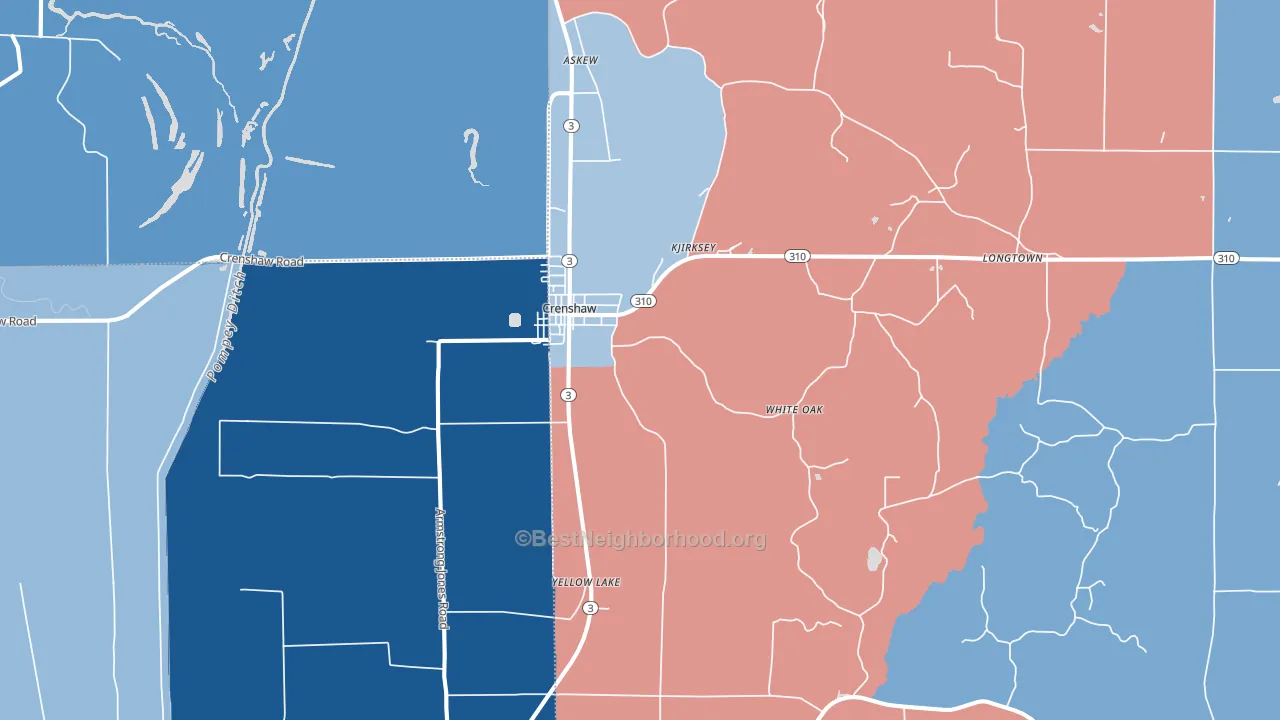 38621, MS block-group political-lean map