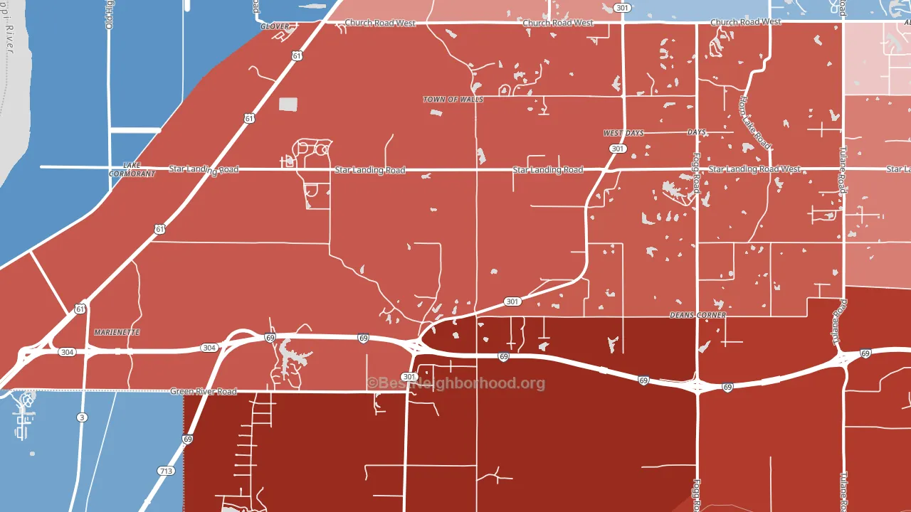 38641, MS block-group political-lean map