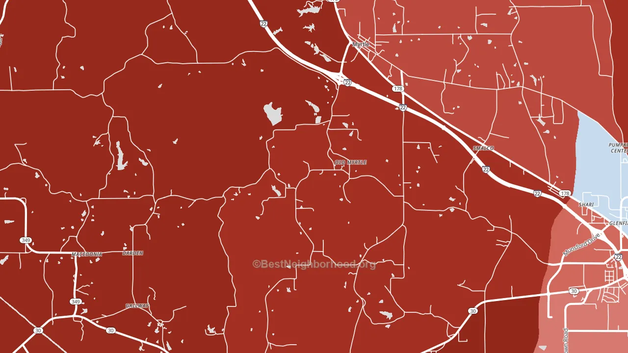 38650, MS block-group political-lean map