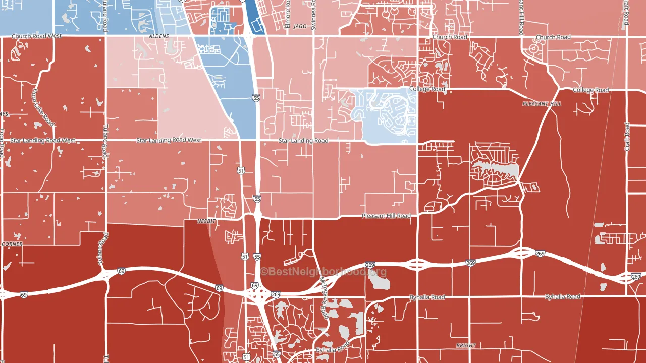 38651, MS block-group political-lean map