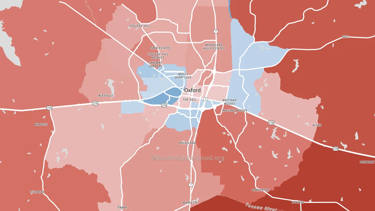 38655, MS block-group political-lean map