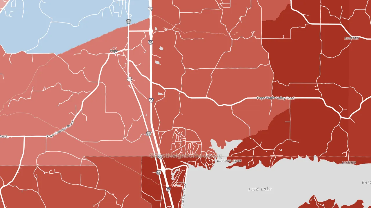 38658, MS block-group political-lean map