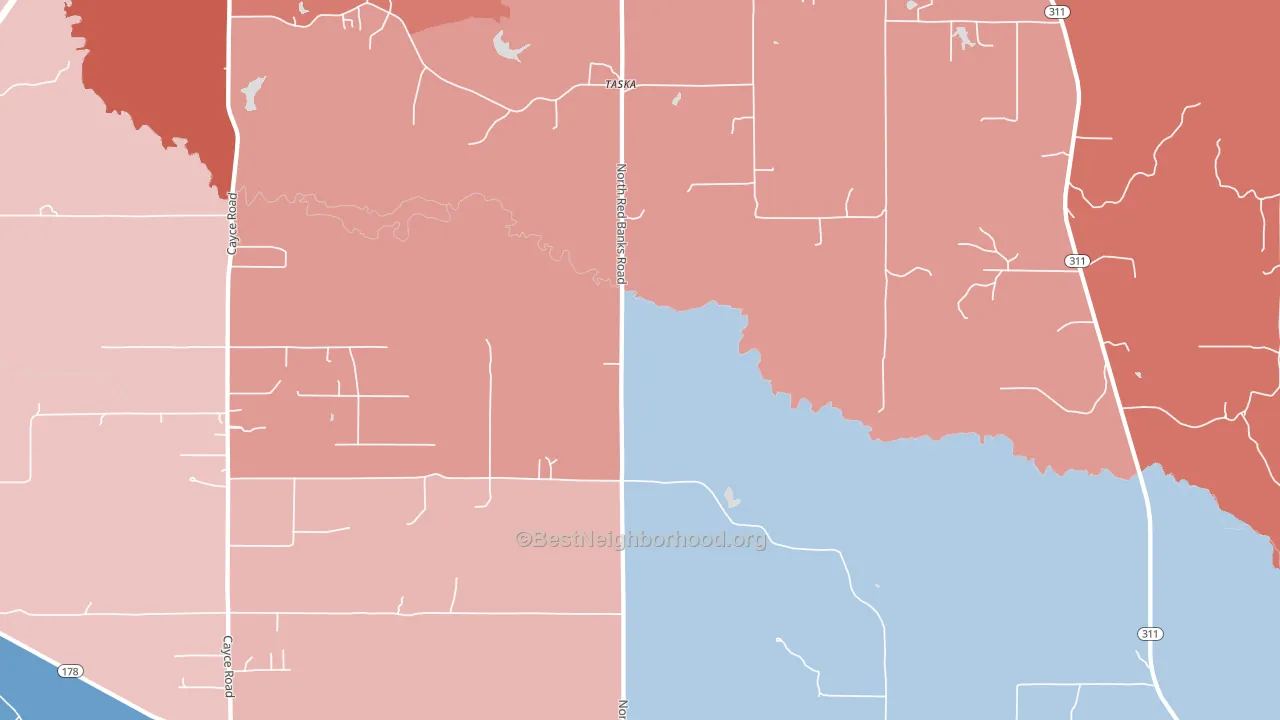 38661, MS block-group political-lean map