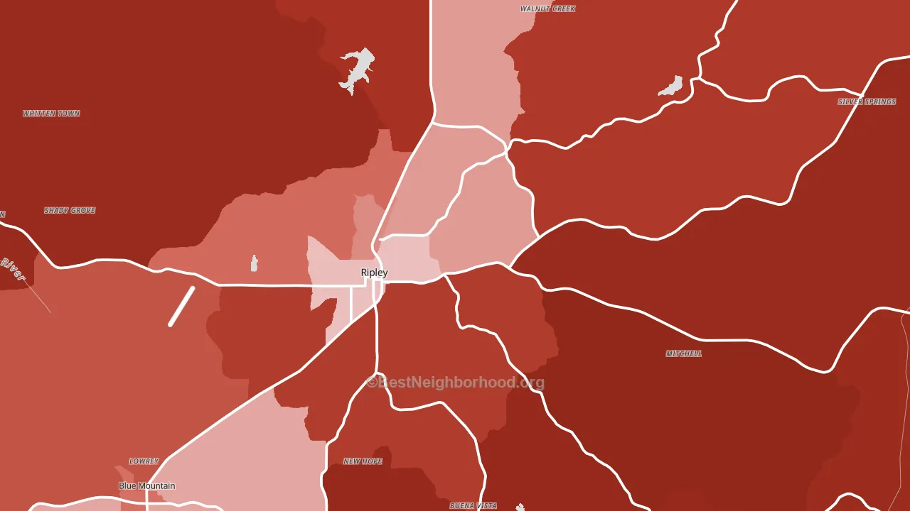 38663, MS block-group political-lean map