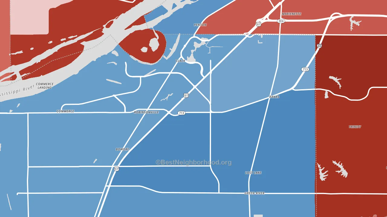 38664, MS block-group political-lean map