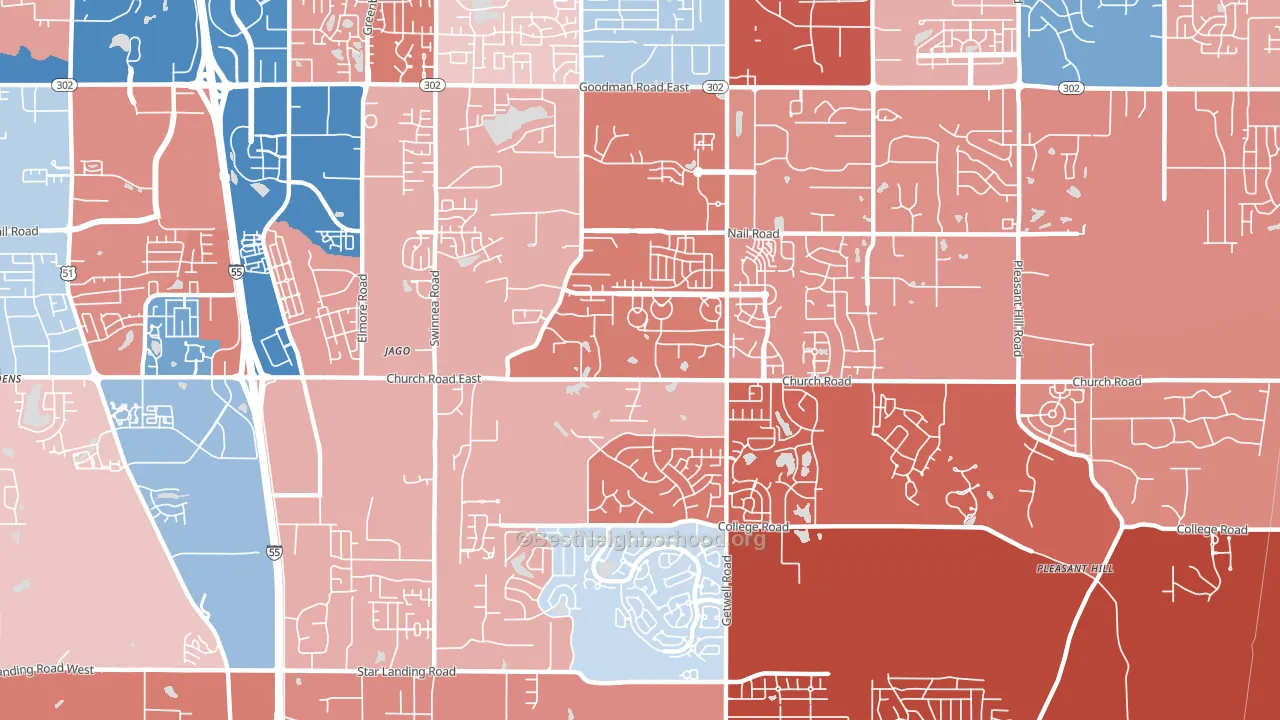 38672, MS block-group political-lean map