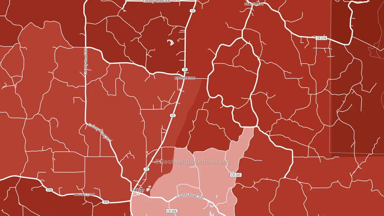 38674, MS block-group political-lean map