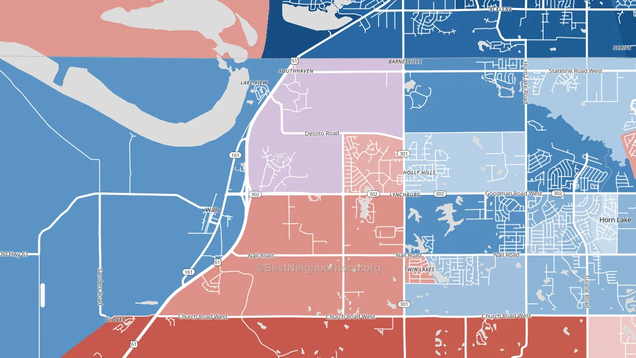 38680, MS block-group political-lean map