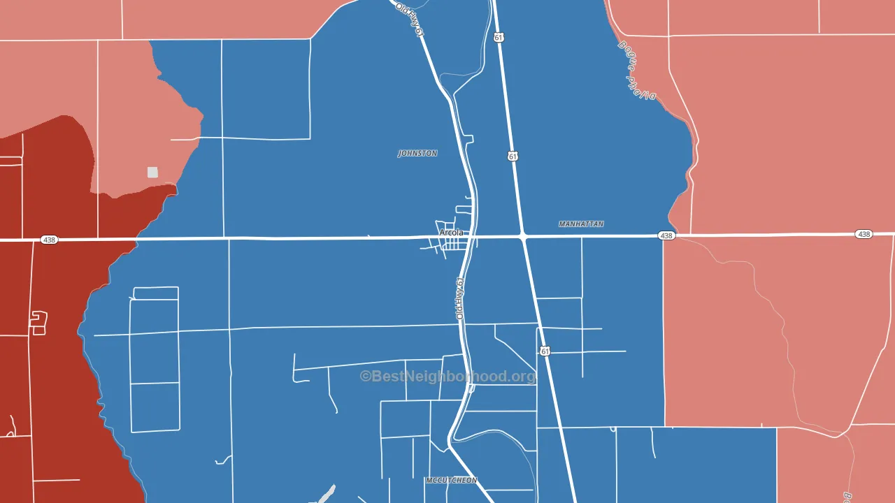 38722, MS block-group political-lean map