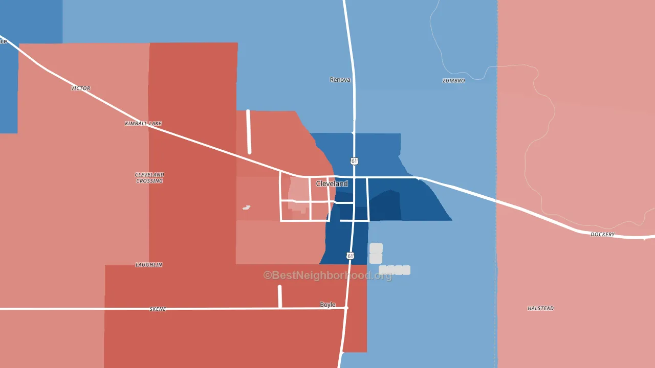 38732, MS block-group political-lean map