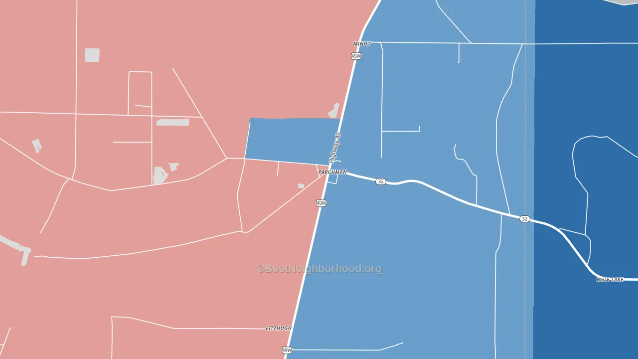 38738, MS block-group political-lean map
