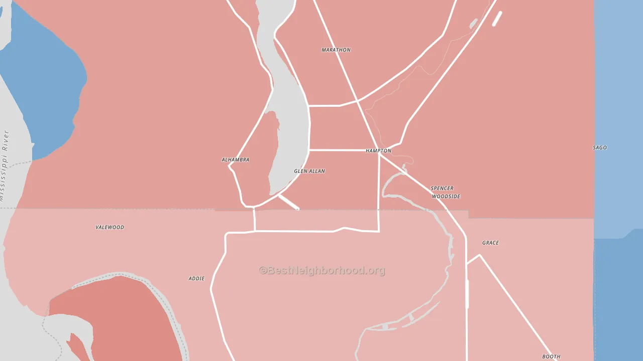38744, MS block-group political-lean map