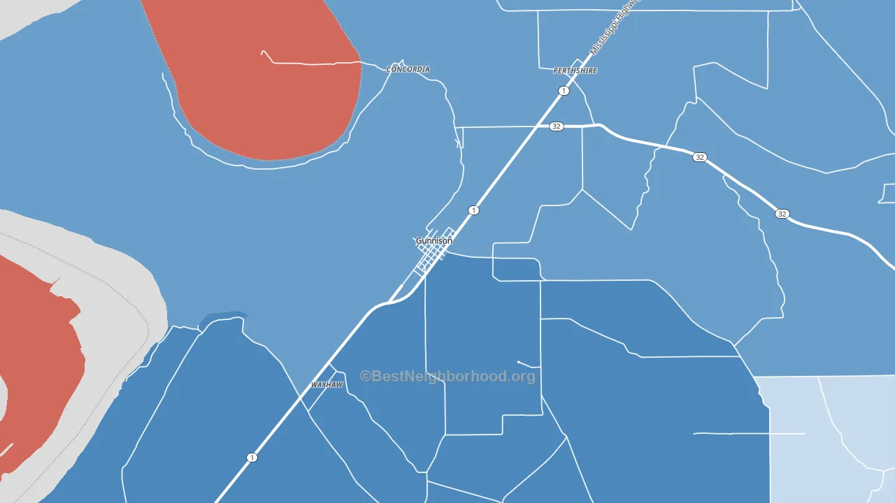 38746, MS block-group political-lean map
