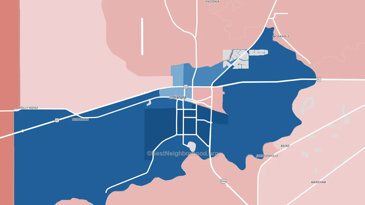 38751, MS block-group political-lean map