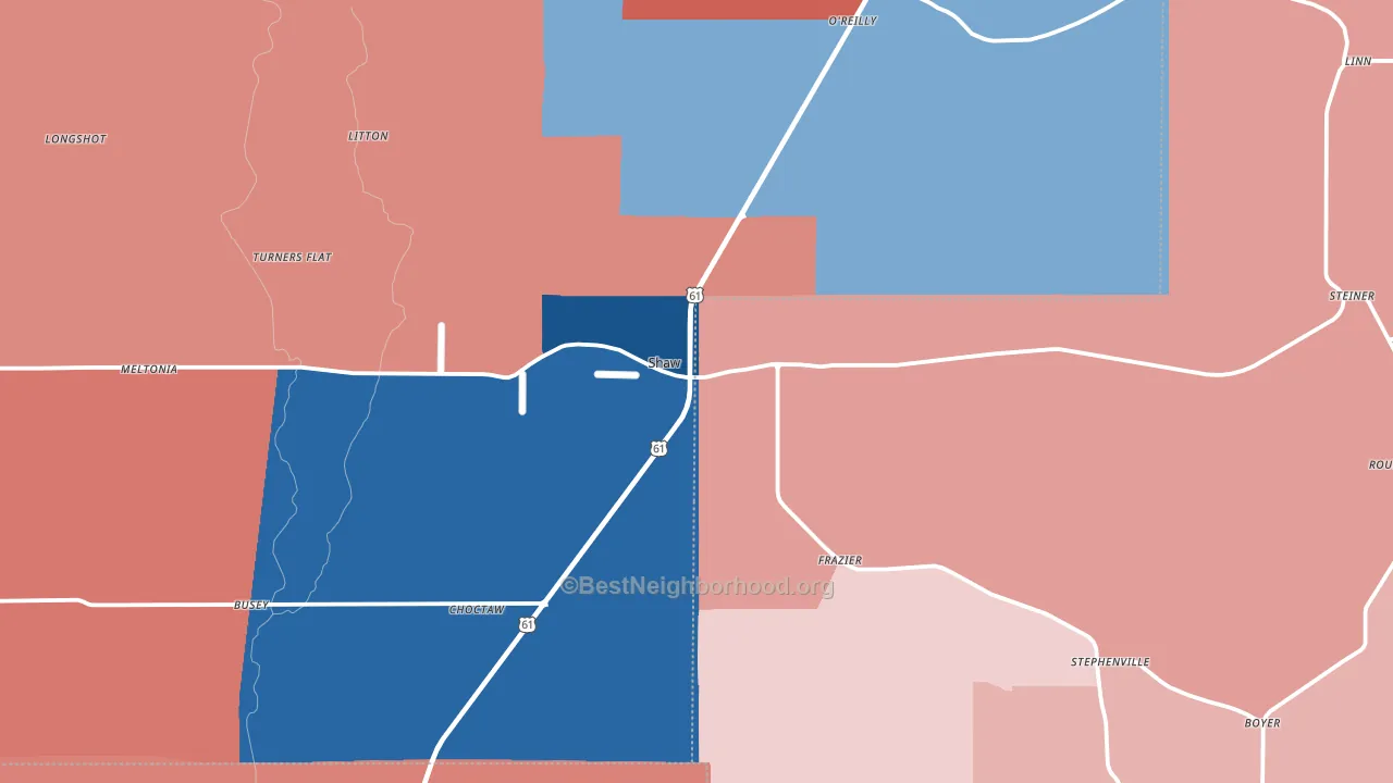 38773, MS block-group political-lean map