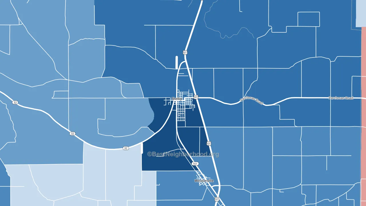 38774, MS block-group political-lean map