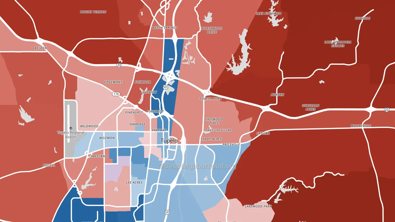 38804, MS block-group political-lean map