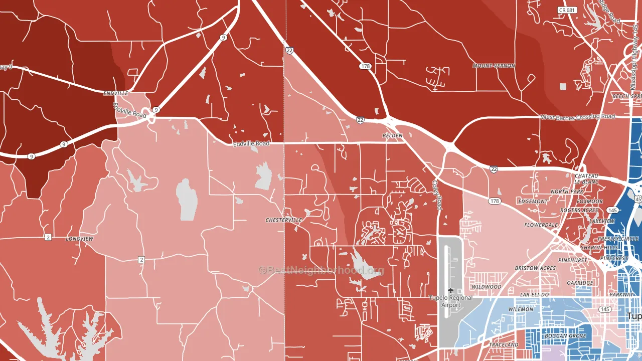 38826, MS block-group political-lean map