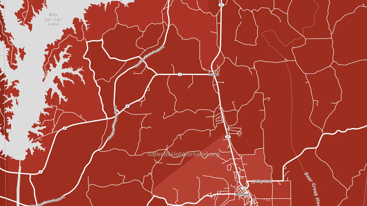 38838, MS block-group political-lean map