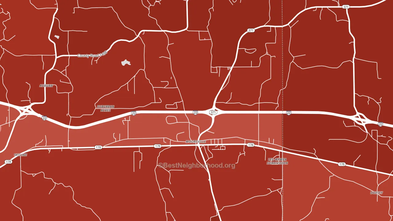 38857, MS block-group political-lean map