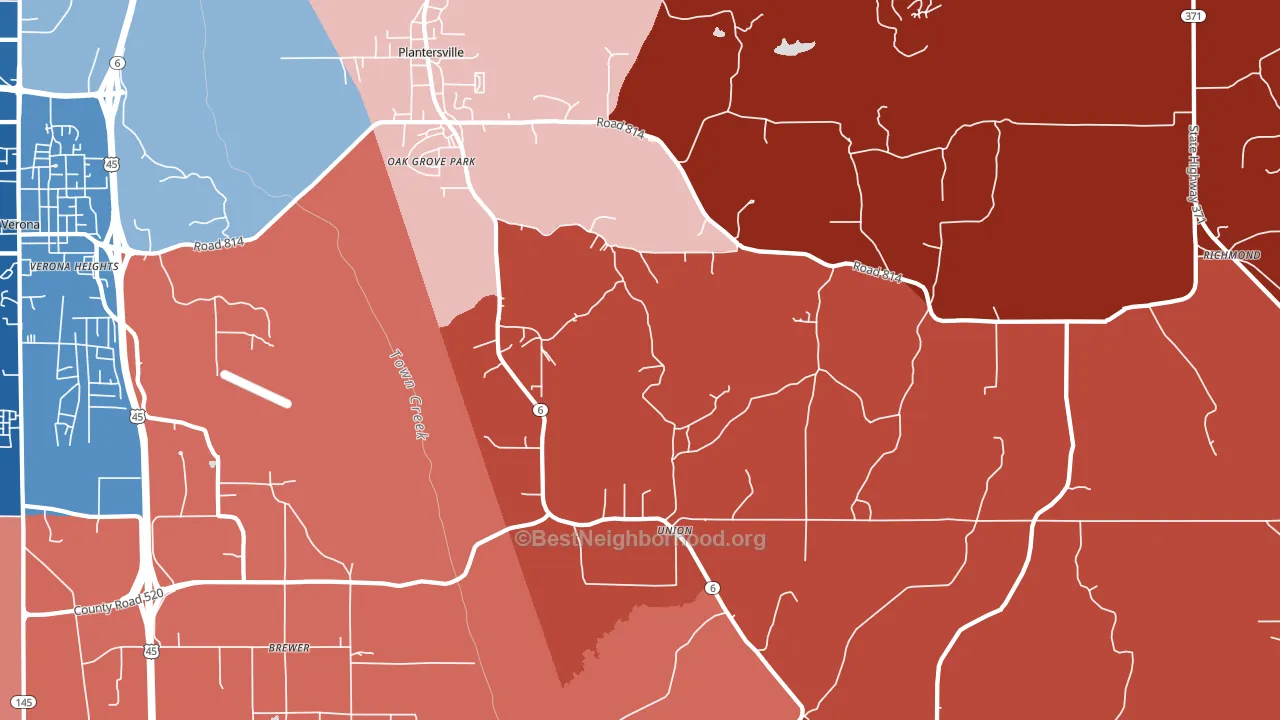38862, MS block-group political-lean map