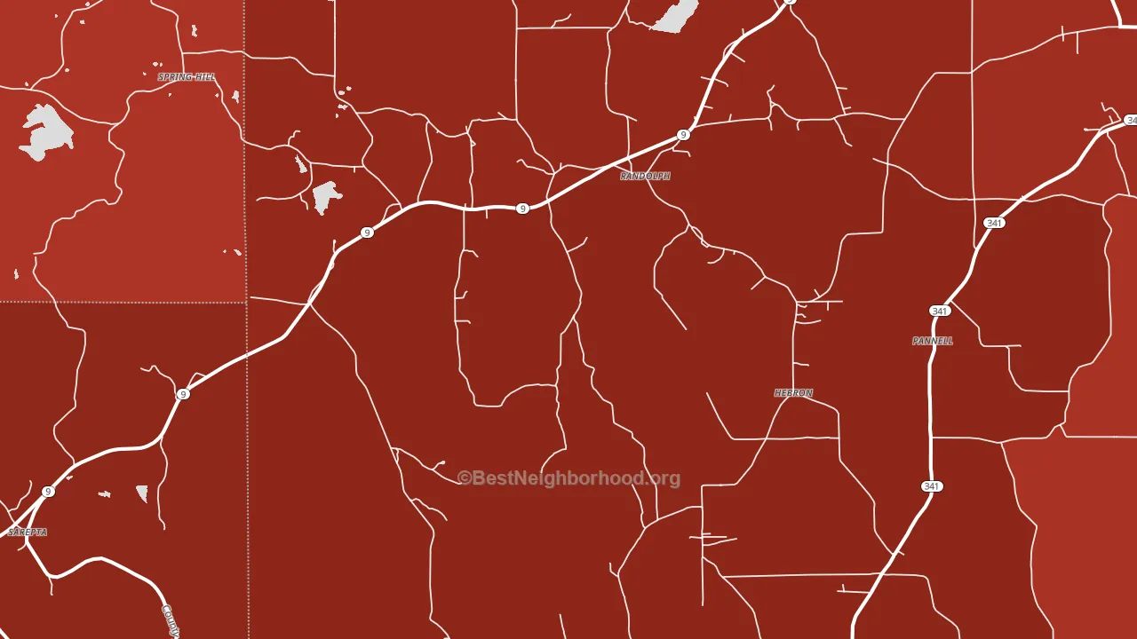 38864, MS block-group political-lean map