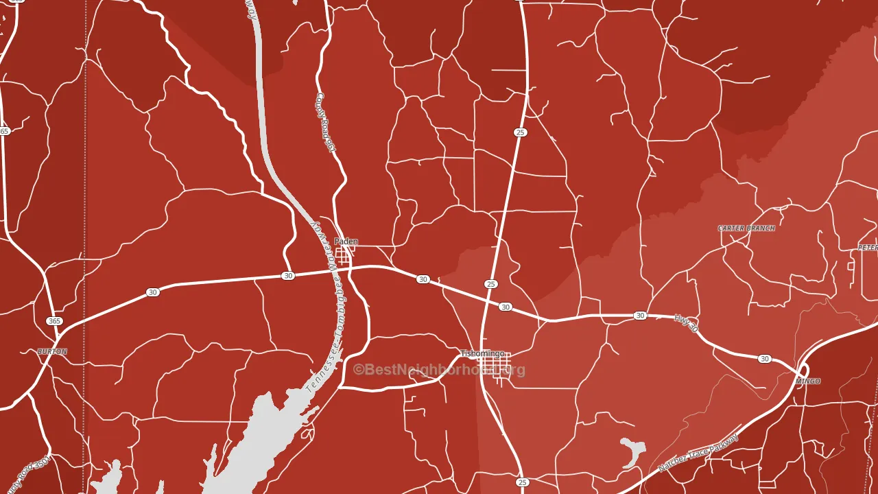 38873, MS block-group political-lean map