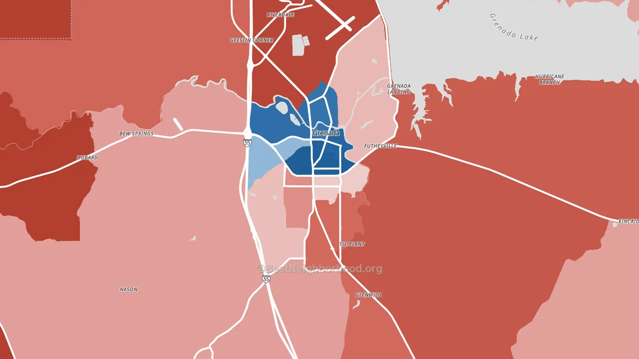 38901, MS block-group political-lean map