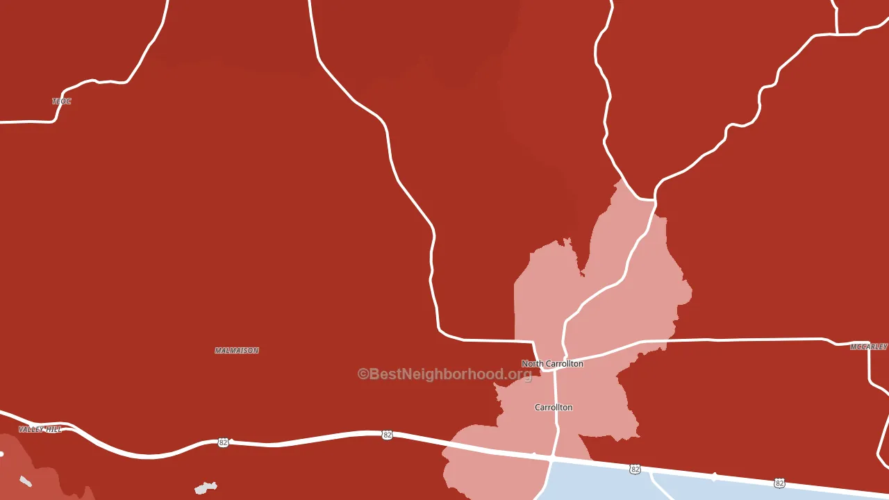 38917, MS block-group political-lean map