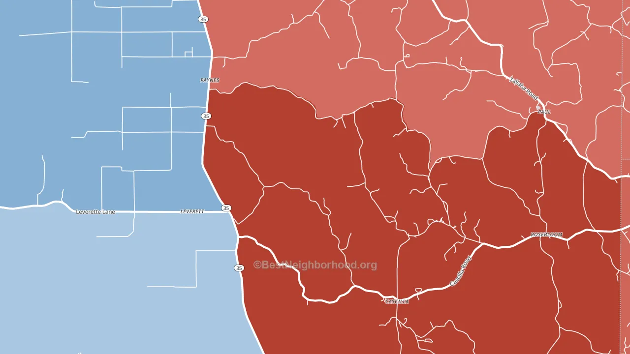 38920, MS block-group political-lean map