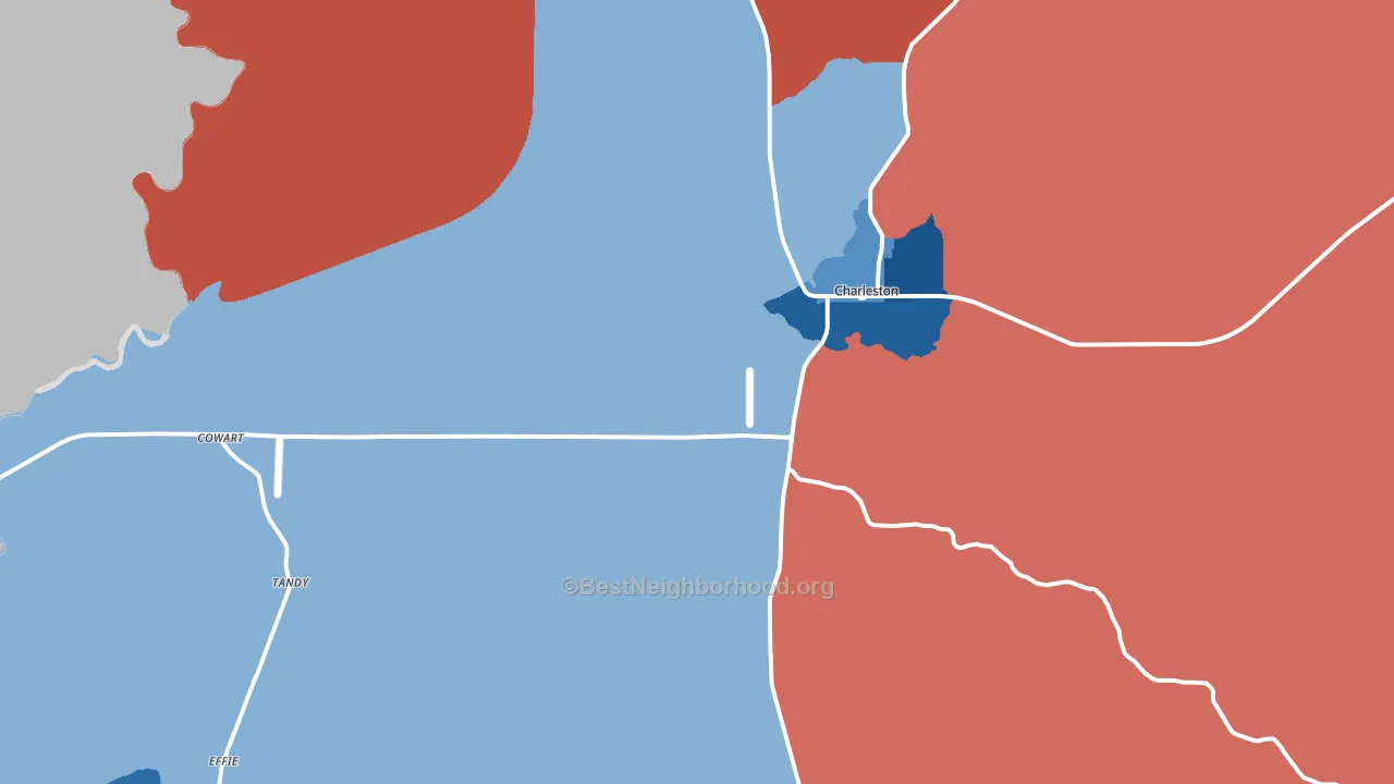 38921, MS block-group political-lean map